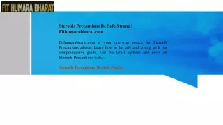 Steroids Precautions Be Safe Strong  Fithumarabharat.com