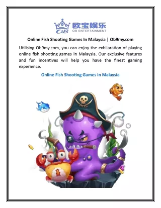 Online Fish Shooting Games In Malaysia | Ob9my.com