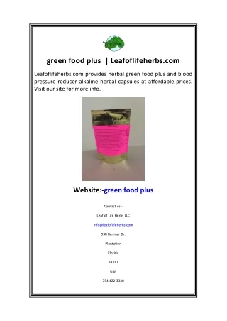 green food plus leafoflifeherbs com