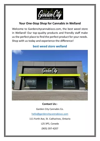 Your One-Stop Shop for Cannabis in Welland