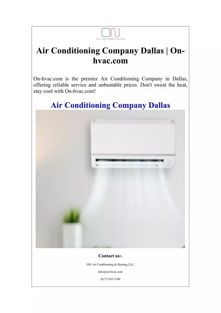 air conditioning company dallas on hvac com