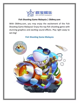 Fish Shooting Game Malaysia | Ob9my.com