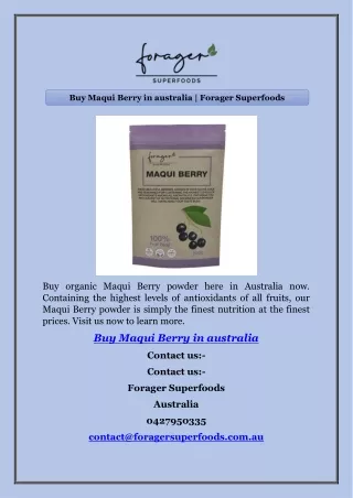 Buy Maqui Berry in australia | Forager Superfoods