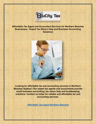 Affordable Tax Agent and Accountant Services for Northern Beaches Businesses