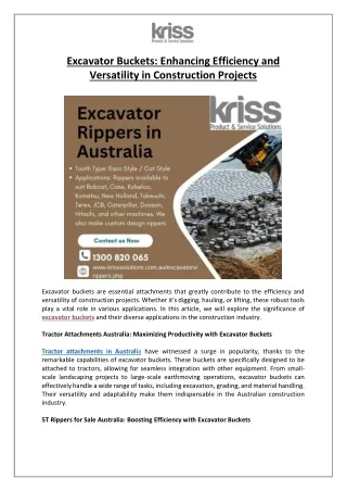 excavator buckets enhancing efficiency