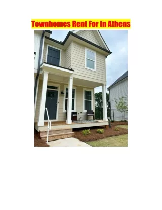 Townhomes For Rent In Athens