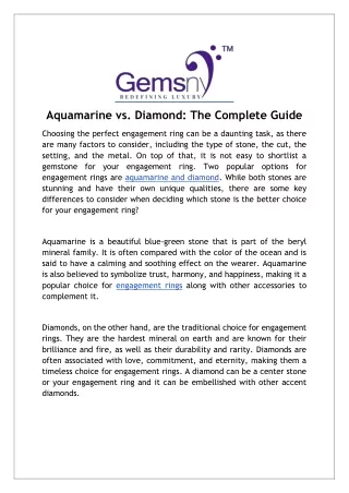 aquamarine vs diamond the complete guide