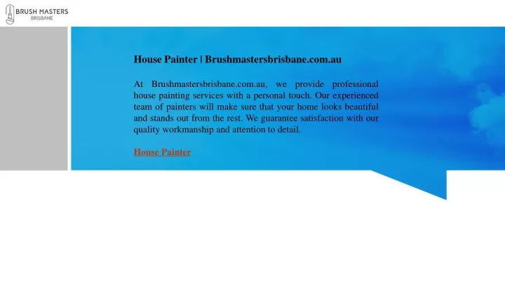 house painter brushmastersbrisbane