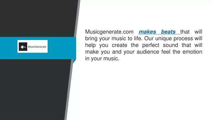 musicgenerate com makes beats that will bring
