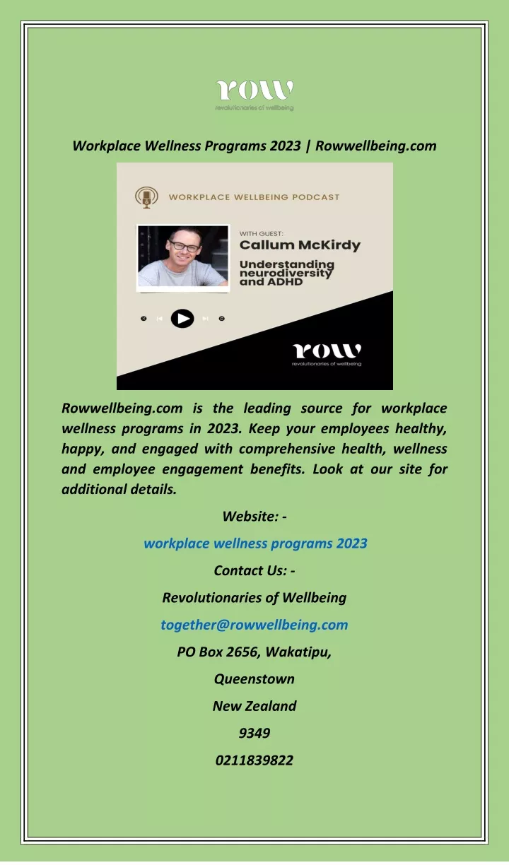 workplace wellness programs 2023 rowwellbeing com