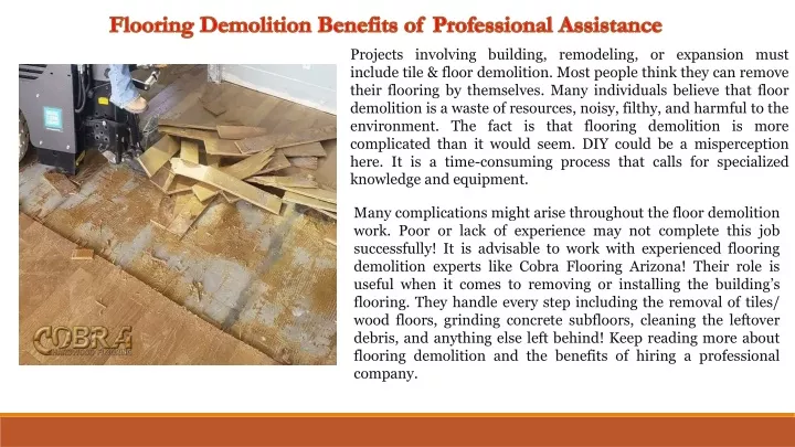 flooring demolition benefits of professional