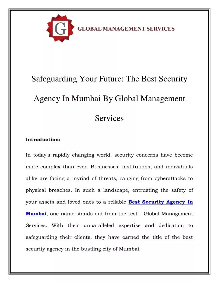 safeguarding your future the best security