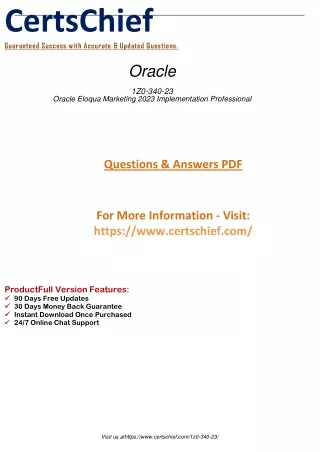 2023 Updated 1Z0-340-23 questions and answers pdf dumps Certcheif