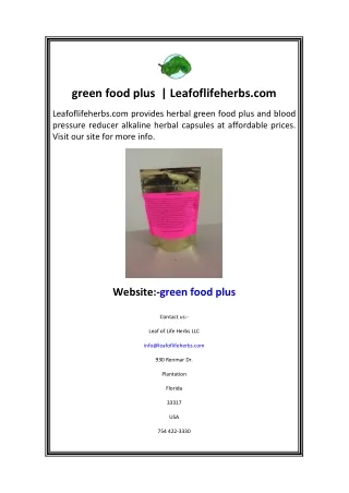 green food plus   Leafoflifeherbs.com