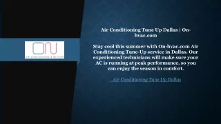 Air Conditioning Tune Up Dallas   On-hvac.com