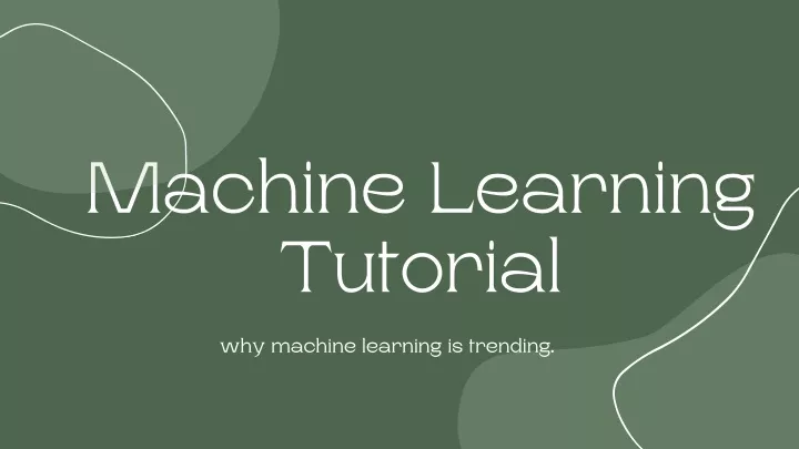 machine learning tutorial