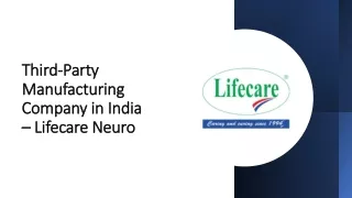 Best Leading Third Party Manufacturing Company - Lifecare Neuro