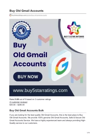 Buy Old Gmail Accounts