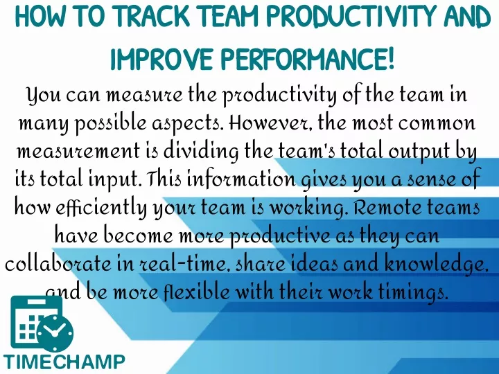 how to track team productivity and improve