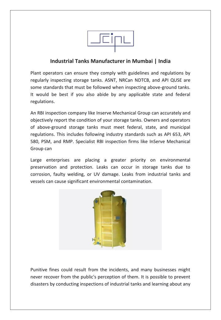 industrial tanks manufacturer in mumbai india