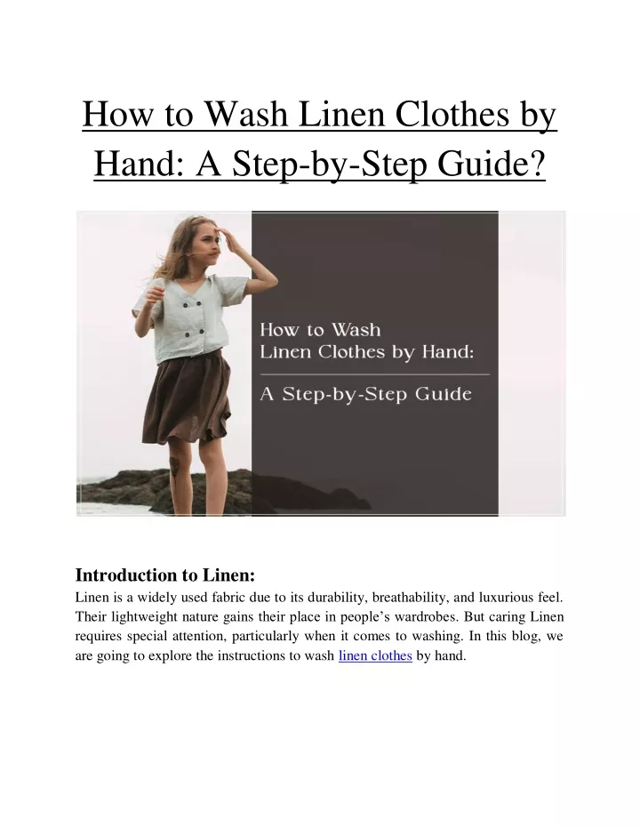 how to wash linen clothes by hand a step by step