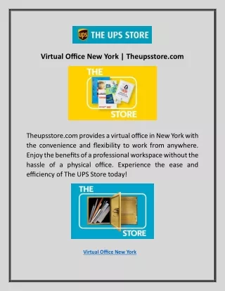 Virtual Office New York | Theupsstore.com