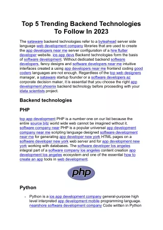 top 5 trending backend technologies to follow