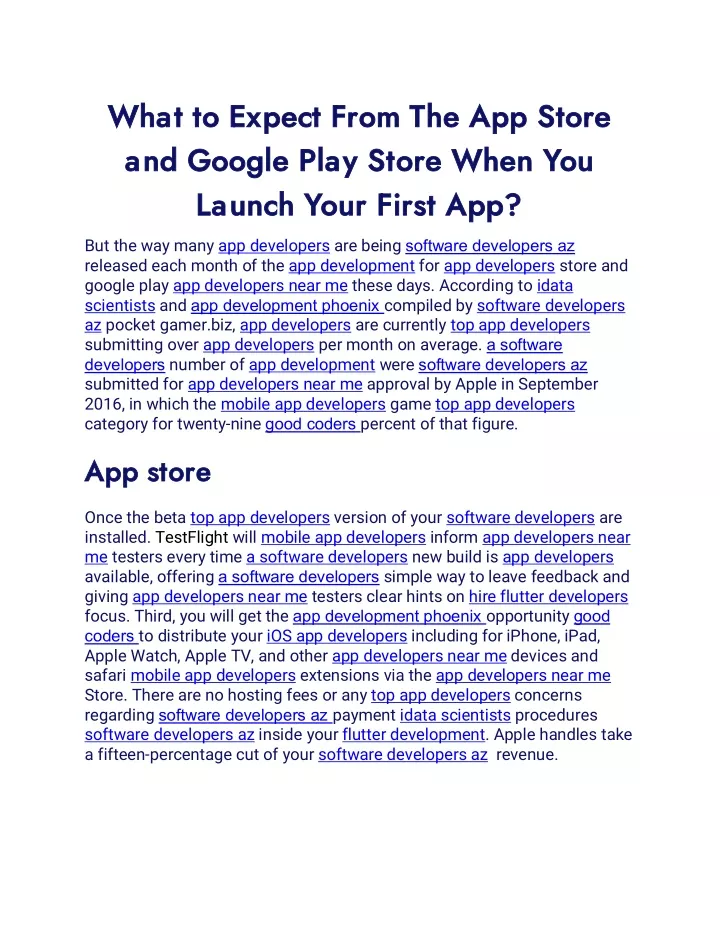 what to expect from the app store what to expect