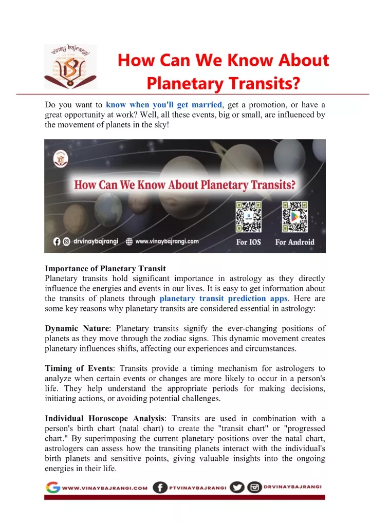 how can we know about planetary transits