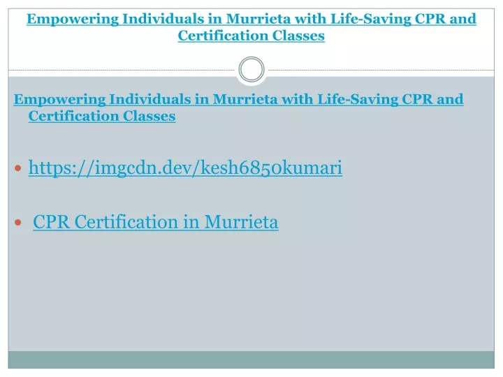 PPT Empowering Individuals in Murrieta with Life Saving CPR and