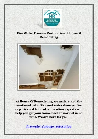 Fire Water Damage Restoration