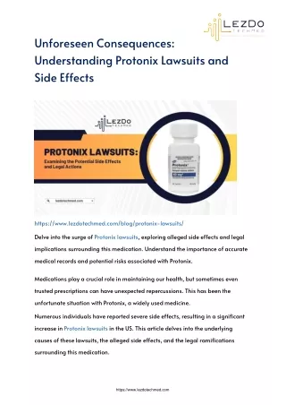 unforeseen consequences understanding protonix
