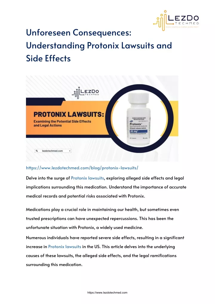 unforeseen consequences understanding protonix