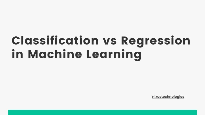 classification vs regression in machine learning