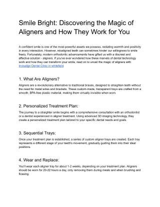 Smile Bright_ Discovering the Magic of Aligners and How They Work for You