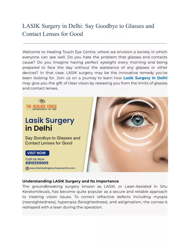 lasik surgery in delhi say goodbye to glasses