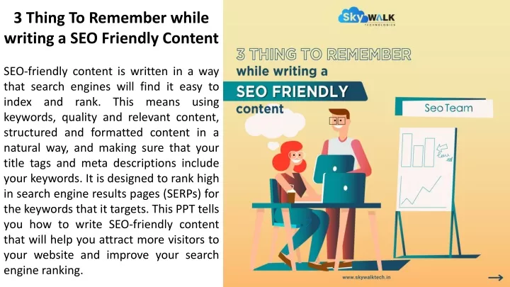 3 thing to remember while writing a seo friendly