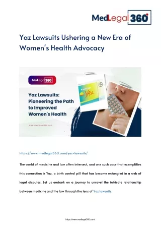 Yaz Lawsuits Ushering a New Era of Women's Health Advocacy