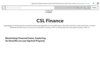 Loan against property in Delhi | CSL Finance