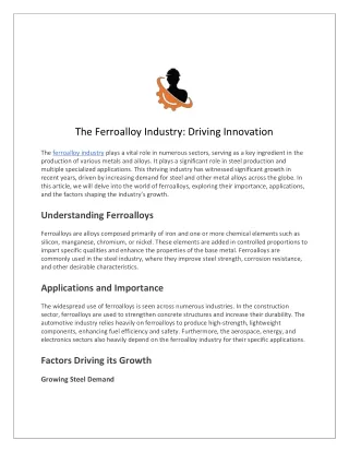 The Ferroalloy Industry- Driving Innovation