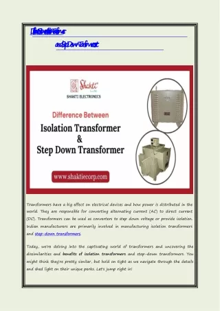 differencebetweenisolationtransformer