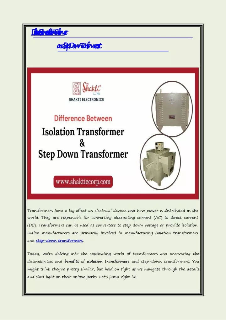 differencebetweenisolationtransformer