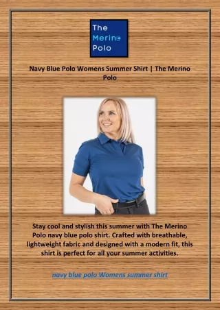 Navy Blue Polo Womens Summer Shirt | The Merino Polo