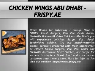 Chicken Wings Abu Dhabi - frispy.ae