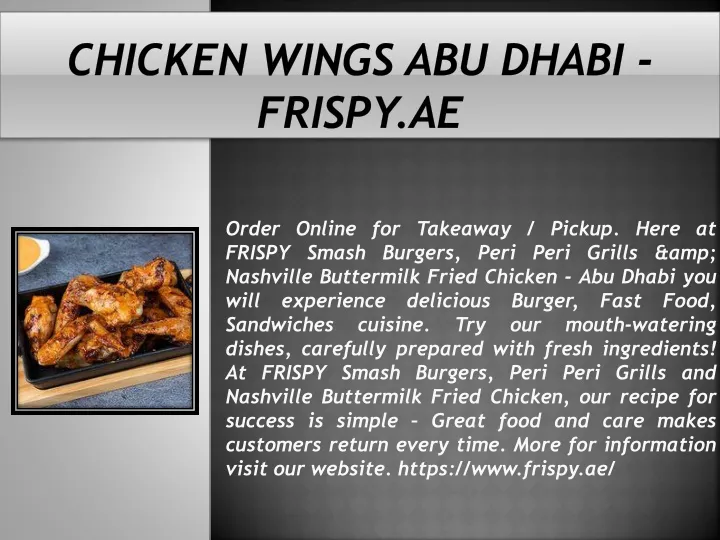 chicken wings abu dhabi frispy ae