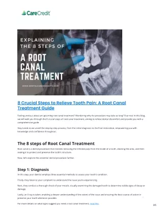 Root canal treatment guide