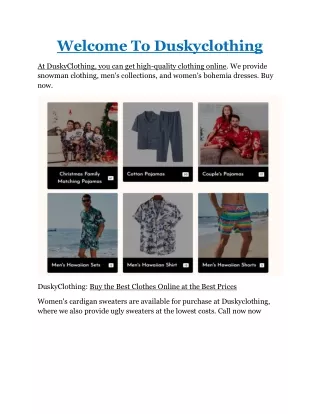 welcome to duskyclothing