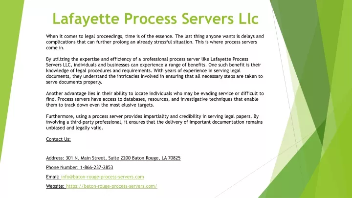 lafayette process servers llc
