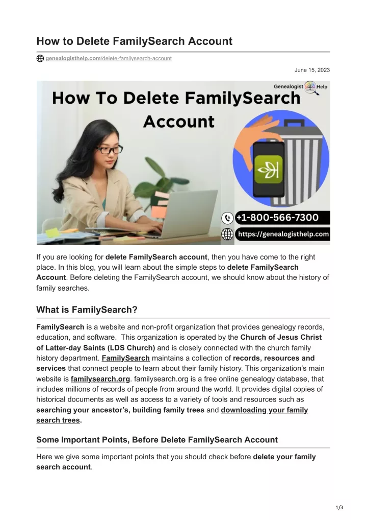 how to delete familysearch account
