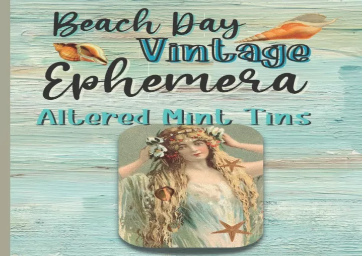 download beach day vintage ephemera altered mint